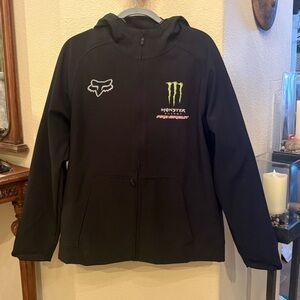 Fox Racing Men Black Monster Energy Pro Circuit Bionic Hoodie Jacket Size Large